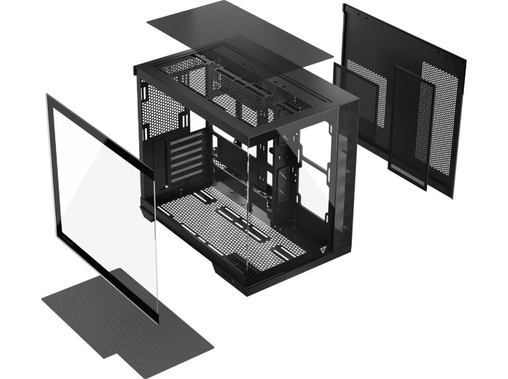 Obudowa MODECOM Volcano Panorama Apex ARGB 3F Midi Szary kompatybilność płyta główna wnęki dyski