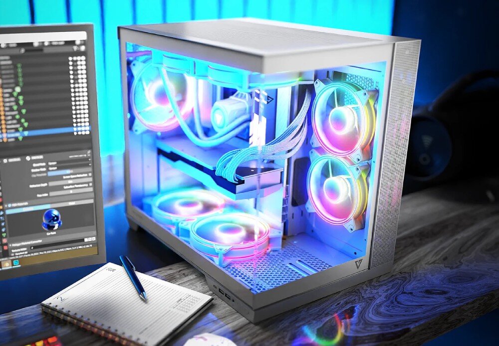 Obudowa MODECOM Volcano Panorama Apex ARGB 7F Midi Biały opis