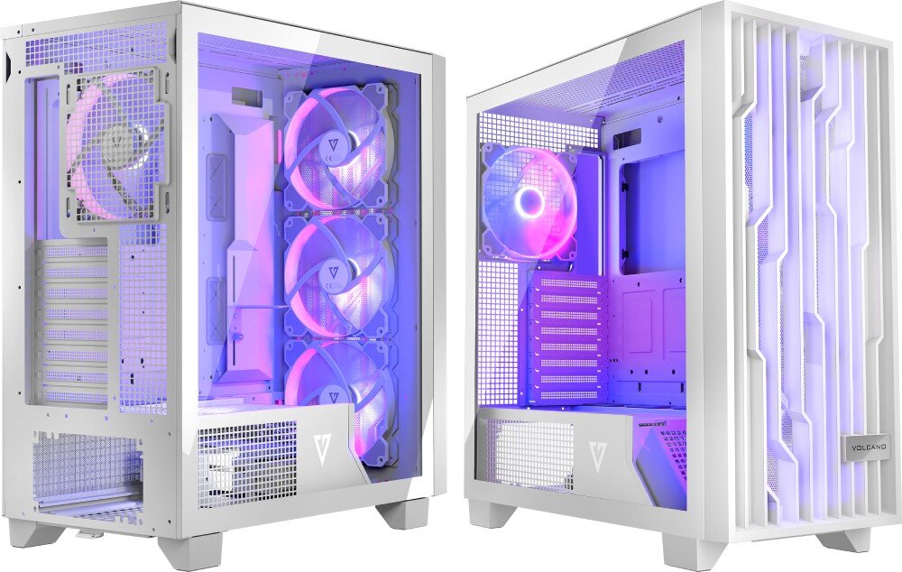 Obudowa MODECOM Volcano Perun Apex ARGB Midi Biały organizacja podpórka przepusty