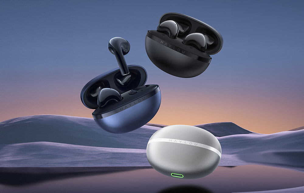 Słuchawki douszne HAYLOU X1 2023 design komfort lekkość dźwięk jakość wrażenia słuchowe ergonomia lekkość sport aktywność podróże czas pracy działanie akumulator