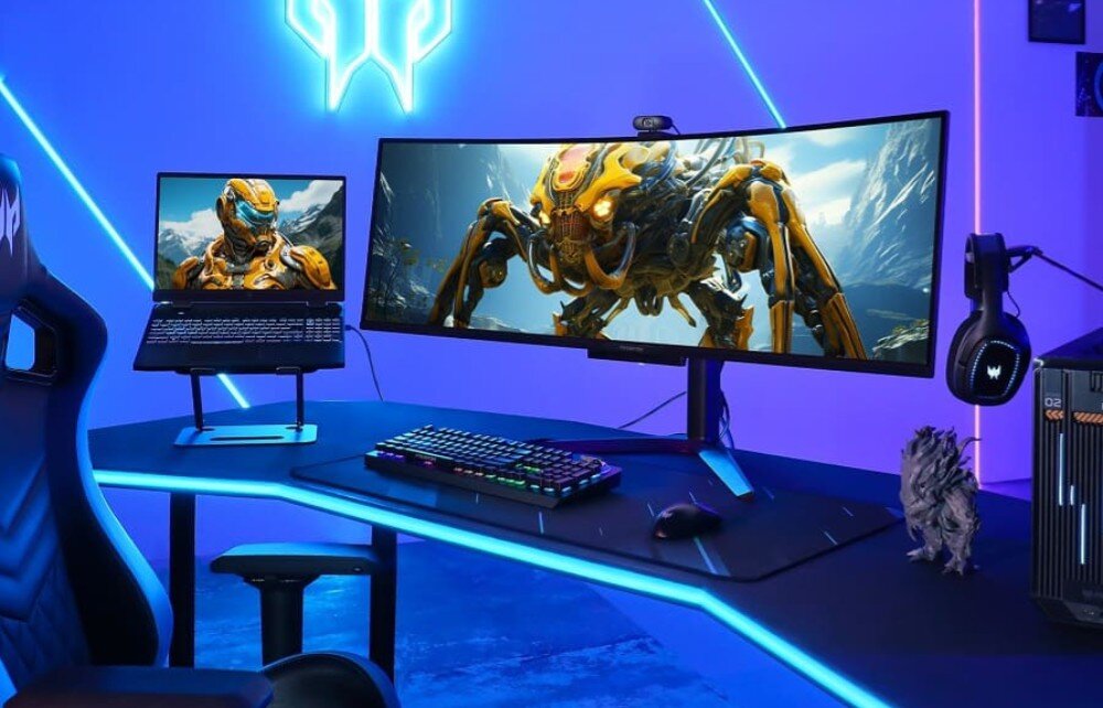 Monitor ACER Predator X49Xbmipphuzx 49 QD-OLED 5120x1440px 240Hz 0.03 ms [GTG] Curved podstawa regulacja nachylenie obrót wysokość mocowanie VESA