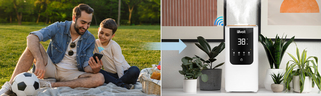 Nawilżacz ultradźwiękowy LEVOIT OasisMist 450 Pełna kontrola wygoda aplikacja korzystanie użytkowanie sterowanie dostosowanie ustawienia sterowanie głosowe