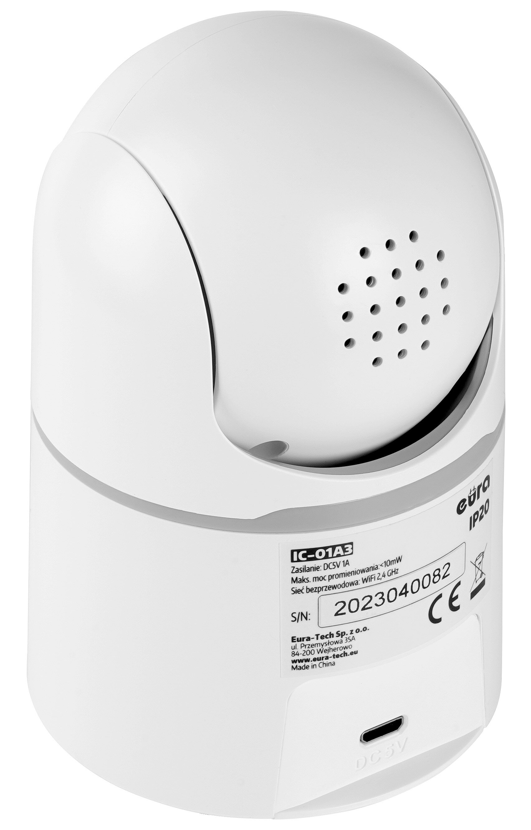 Kamera EURA IC-01A3 nagrywa obraz aktywnie monitoruje funkcja detekcji ruchu opcja sledzenia obiektow zdalne uruchomienie syreny
