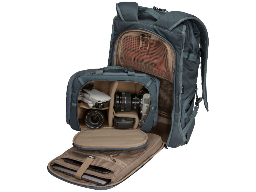 Plecak THULE Covert DSLR Rucksack 24L Szary 3 w 1 połączenie funkcjonalności wytrzymałości i stylu opdinany futerał na aparat w pełni regulowane wnętrze
					szybki dostęp z boku plecaka do aparatu i sprzętu fotograficznego pokrywa futerału chowa się do wewnątrz