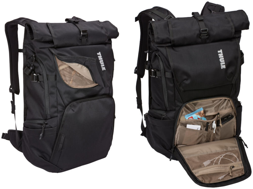 Plecak THULE Covert DSLR Backpack 32L Czarny szeroki otwór zamykany na zamek dwie przednie kieszenie zapinane na zamek błyskawiczny