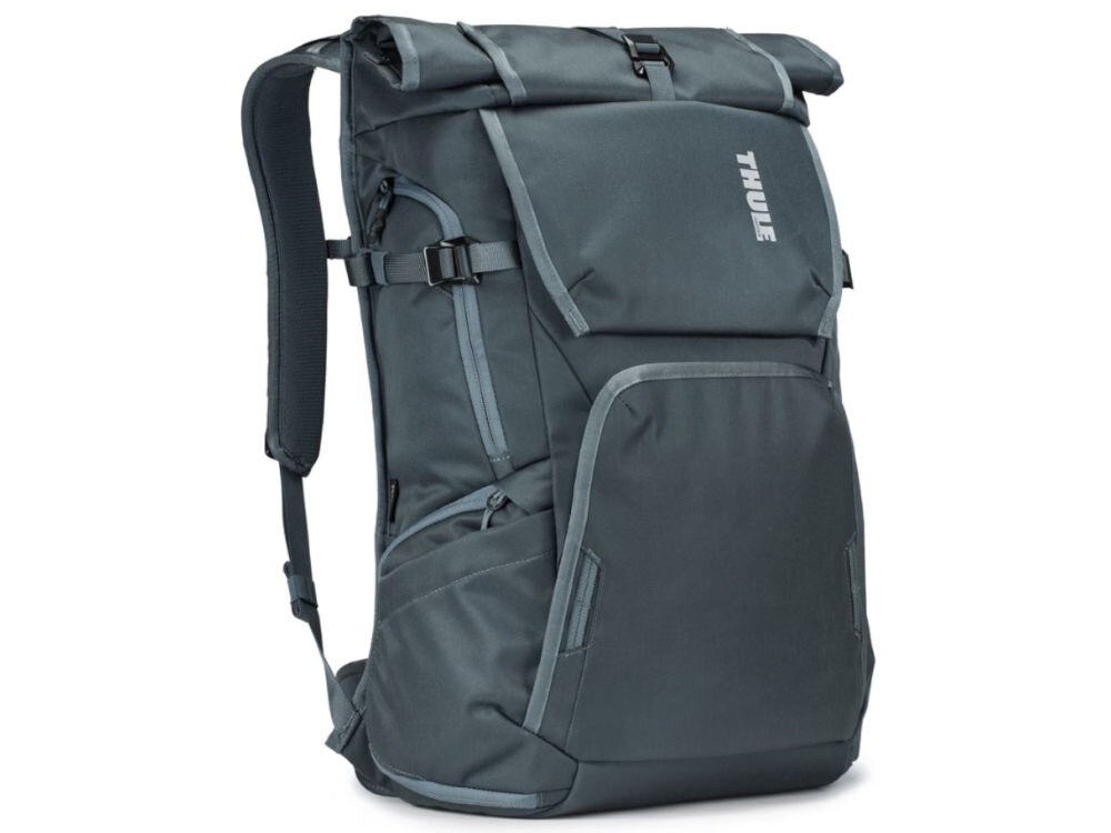 Plecak THULE Covert DSLR Backpack 32L szary szeroki otwór zamykany na zamek dwie przednie kieszenie zapinane na zamek błyskawiczny