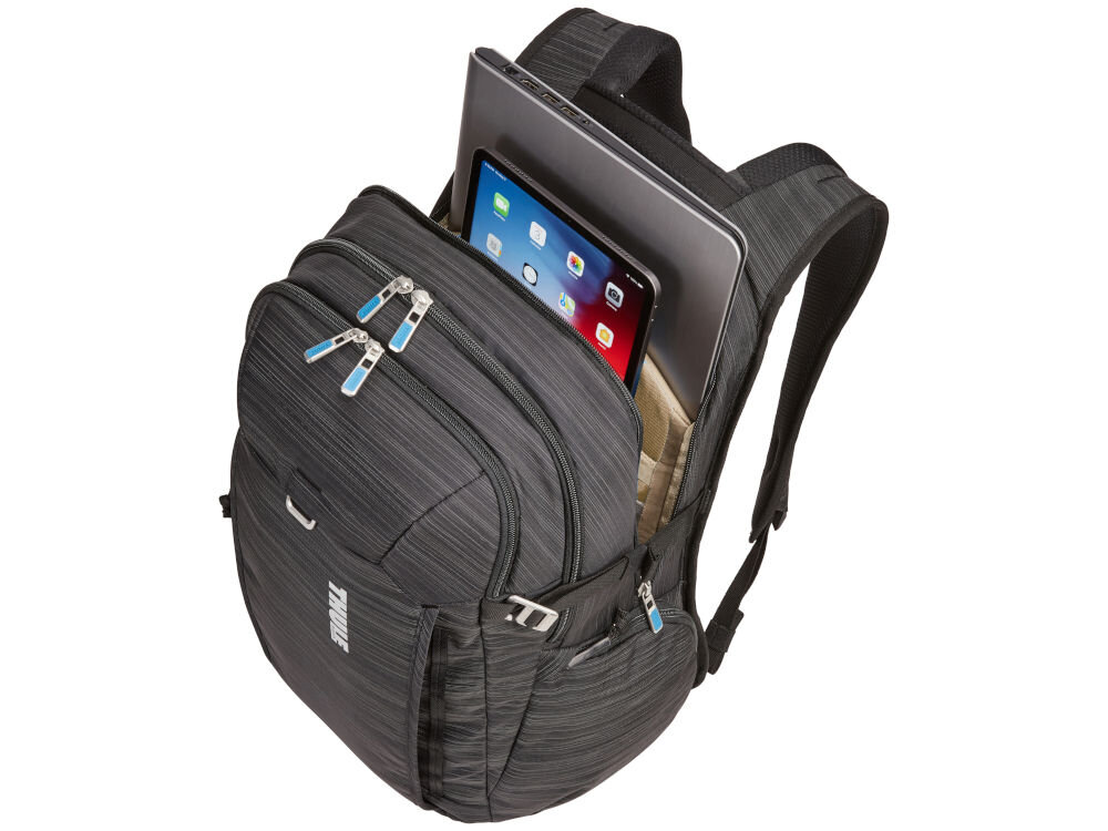 Plecak na laptopa THULE Construct 28L 15.6 cali Czarny połączenie stylu i funkcjonalności liczna ilość przegródek przestronne wnętrze miejsce na laptop do 15,6 cala tablet do 10,5 cala