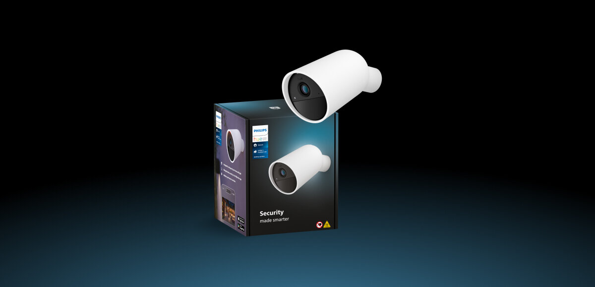 Kamera PHILIPS HUE Secure w kolorze białym do użytku wewnątrz i na zewnątrz zasilana baterią