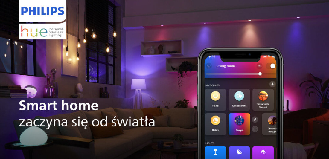 Zestaw startowy PHILIPS HUE Secure (kamera, 2 czujniki, 2 żarówki, mostek)