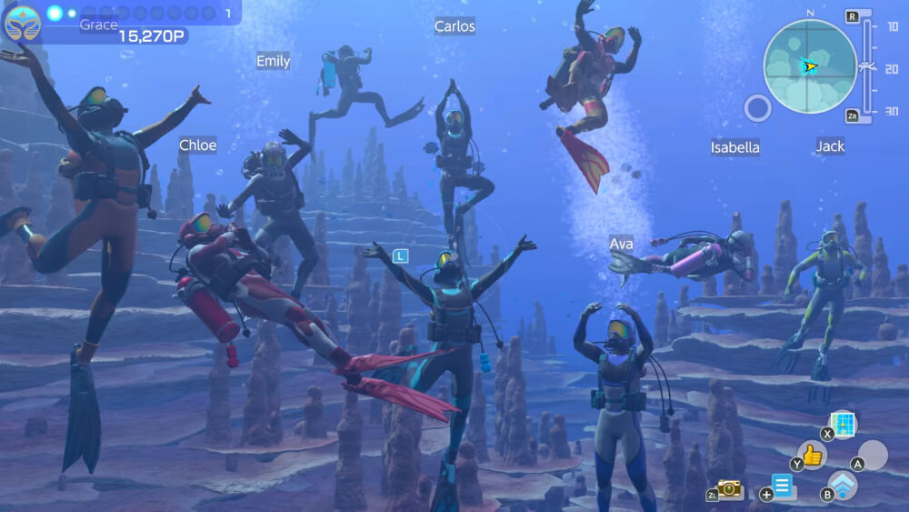 Endless Ocean Luminous Gra NINTENDO SWITCH grupowe pływanie do 30 osób możliwość gry ze znajomymi nieznajomymi