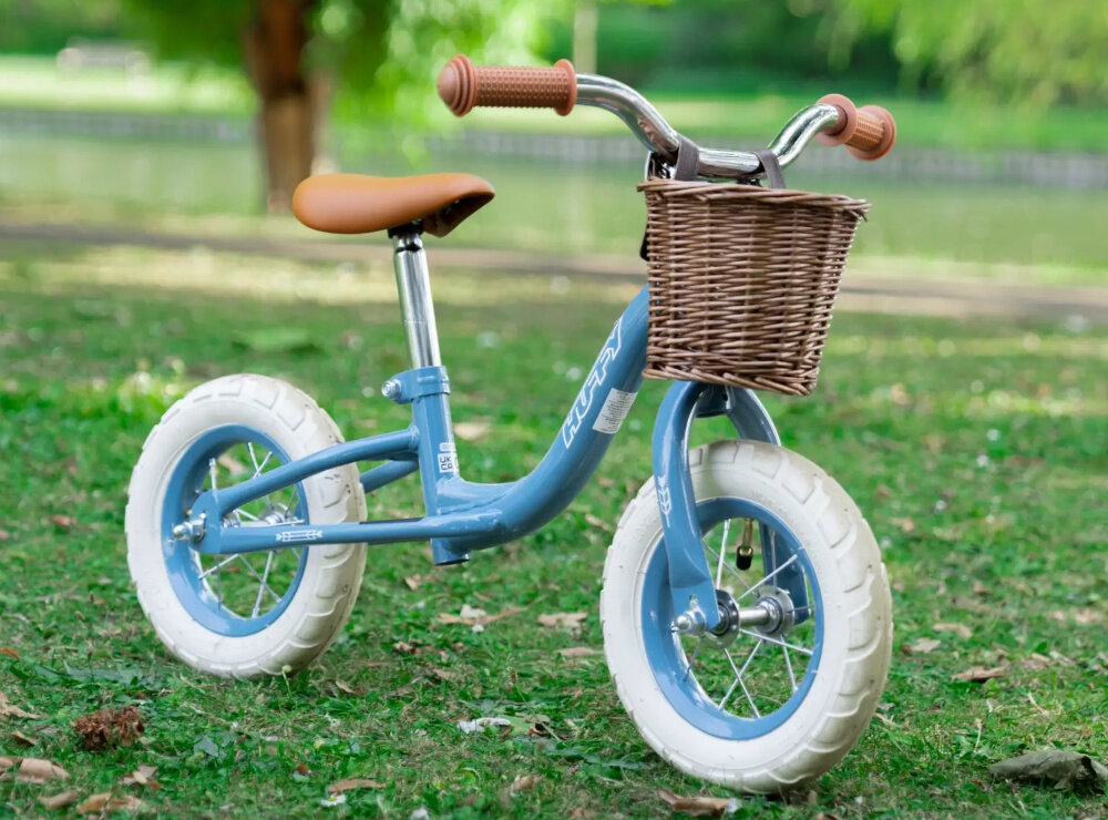 Rowerek biegowy HUFFY Vintage Niebieski uniwersalny wybor pierwszy rower bezpieczenstwo komfort styl