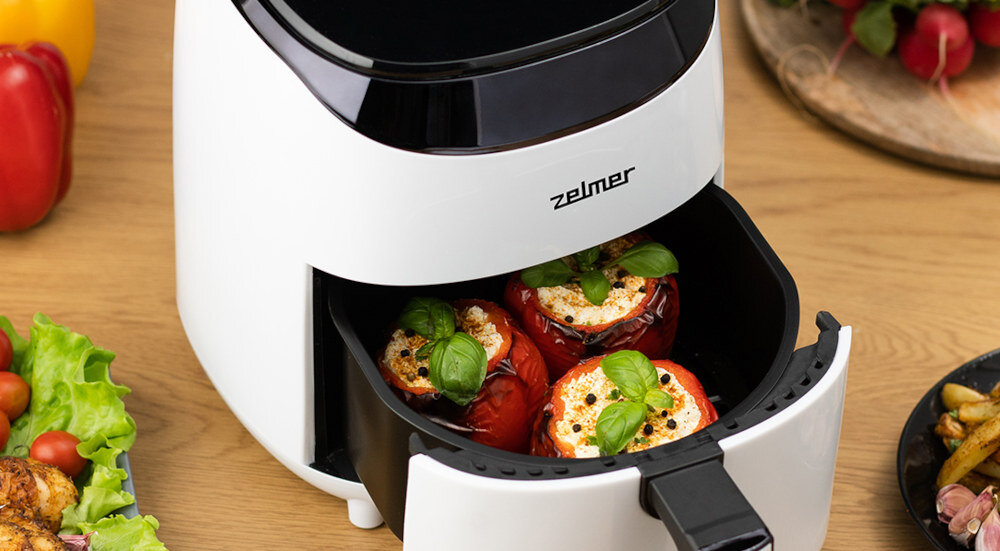 Frytkownica beztłuszczowa ZELMER ZAF3551W Air Fryer pojemność smakołyki możliwości zdrowo bez tłuszczu
