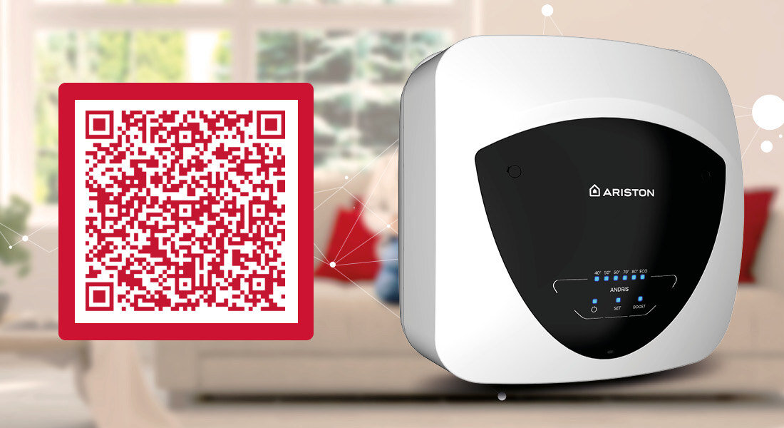 Bojler elektryczny ARISTON Andris Elite U 3105086 10 l Podumywalkowy technologia AR kod skanowanie aparat decyzja zakup