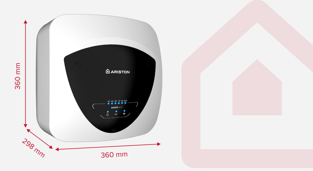 Bojler elektryczny ARISTON Andris Elite U Wi-Fi 3105083 15 l wymiary