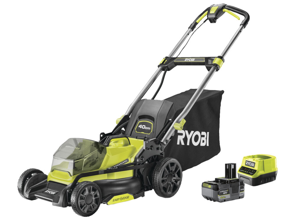 Kosiarka akumulatorowa RYOBI ONE+ RY18LMX40C-150 zestaw akumulator ladowarka kosz na trawe dokumentacja