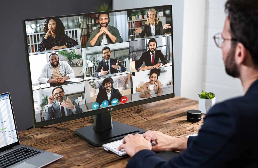 Monitor MSI Pro MP275Q 27 2560x1440px IPS 100Hz 1 ms [MPRT] aplikacja ustawienia podział ekranu głośniki dźwięk