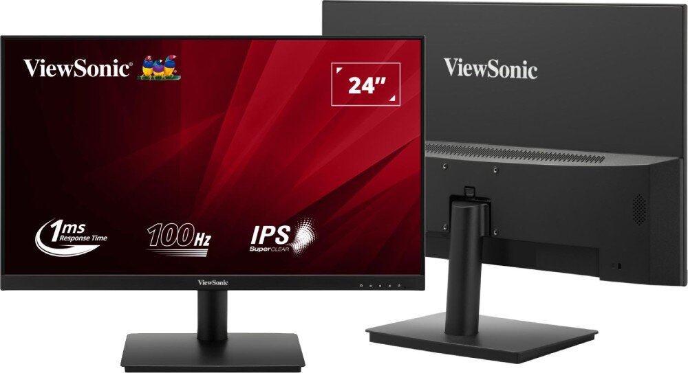 Monitor VIEWSONIC VA240-H 23.8 1920x1080px IPS 100Hz 1 ms [MPRT] złącza porty HDMI VGA podłączenie