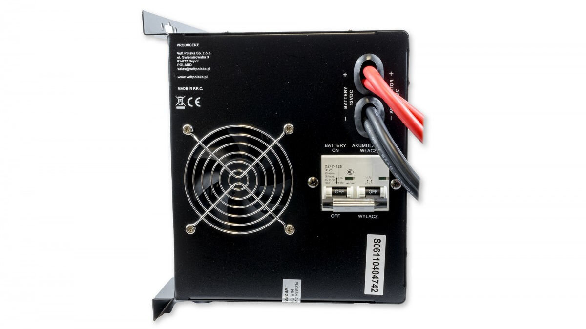 Zasilacz UPS VOLT sinusPRO 2400VA 1600W moc stała 1600 W moc chwilowa 2400 VA napięcie wejściowe 170 - 270 V napięcie wyjściowe 230 V