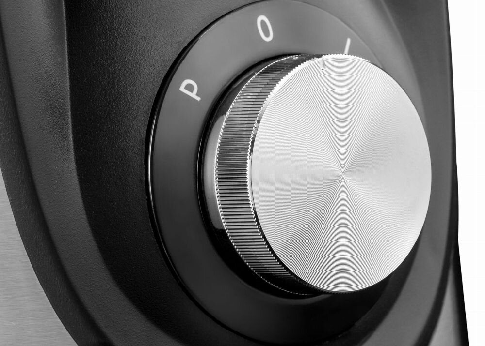 Blender kielichowy KOLIBER Speedmax X-1600-W dwa ustawienia prędkości tryb pulsacyjny pokrętło dostosowanie parametrów do konsystencji produktów tryb pulsacyjny kruszenie lodu twarde składniki technologia EcoPower Fruit&Juice blendowanie całych owoców większa efektywność pracy  