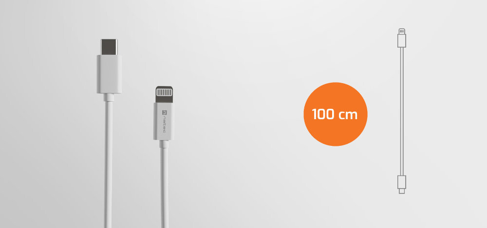 NATEC Prati Materiał TPE 100 centymetrów - końcówki USB-C i lightning