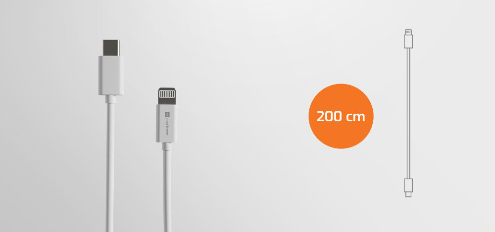 NATEC Prati Materiał TPE 200 centymetrów - końcówki USB-C i lightning