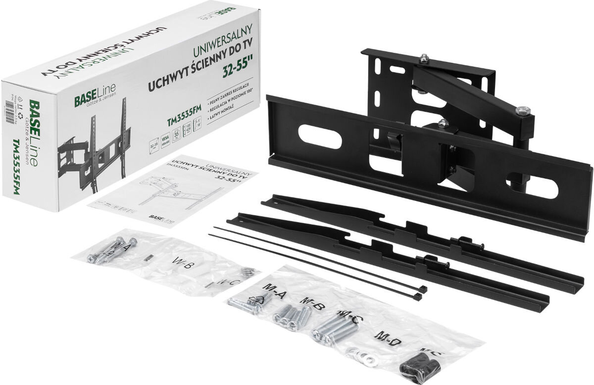 Uchwyt GÖTZE & JENSEN do TV 32 - 55 cali TM3535FM zawartosc opakowania