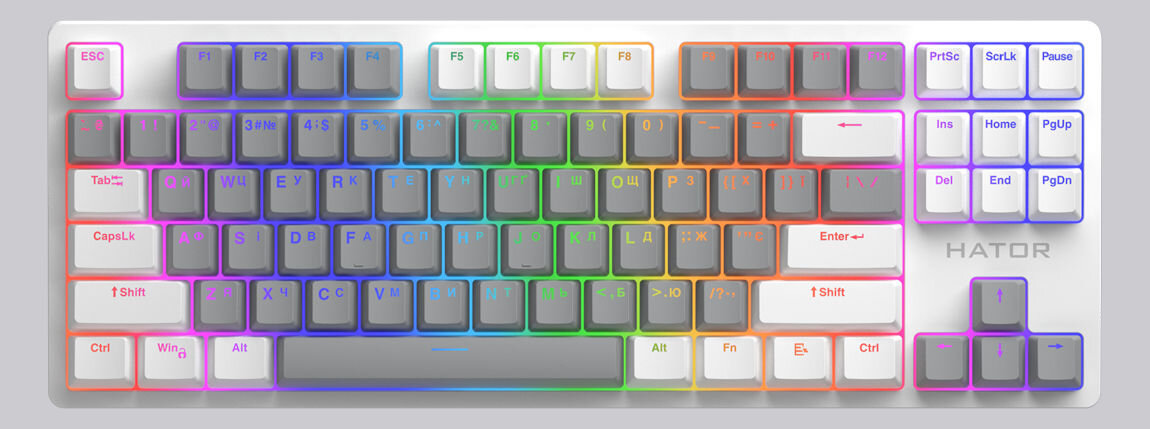 Klawiatura HATOR Rockfall 2 Mecha Signature Edition Biało-szary połączenie stylowego designu z zaawansowaną technologią