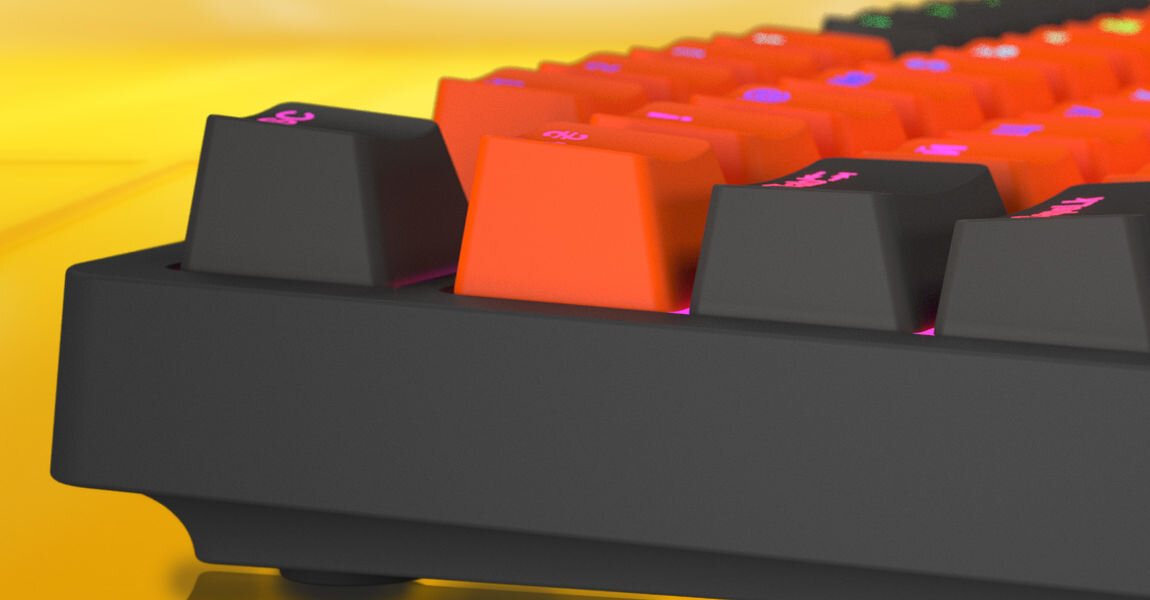 Klawiatura HATOR Rockfall 2 Mecha Signature Edition Biało-miętowy nakładki na klawisze z materiału PBT jasne podświetlenie RGB trwałość nakładek