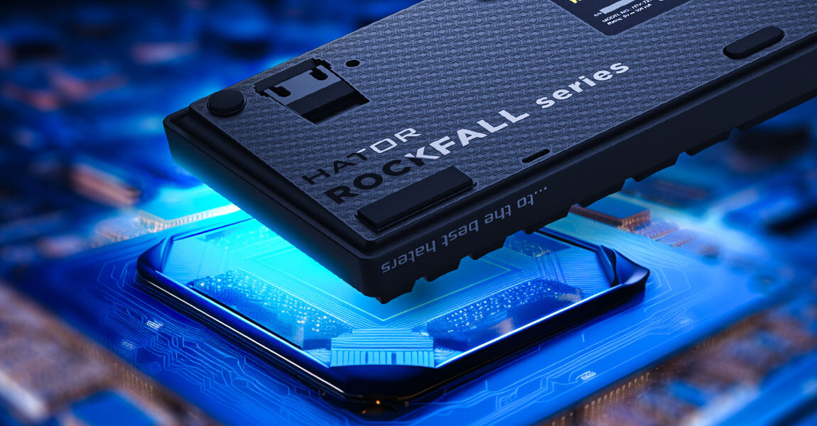 Klawiatura HATOR Rockfall 2 Mecha Signature Edition Biało-miętowy pełne wsparcie dla 100% anti-ghosting oraz N-key rollover