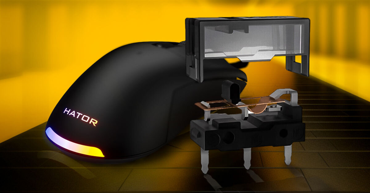Mysz HATOR Pulsar 2 Pro przełączniki Kailh Sword GM X wytrzymałość 100 mln kliknięć natychmiastowa reakcja 