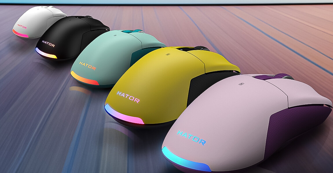 Mysz HATOR Pulsar 2 Pro Wireless waga 84 g bez utraty sztywności konstrukcji bez perforacji korpusu