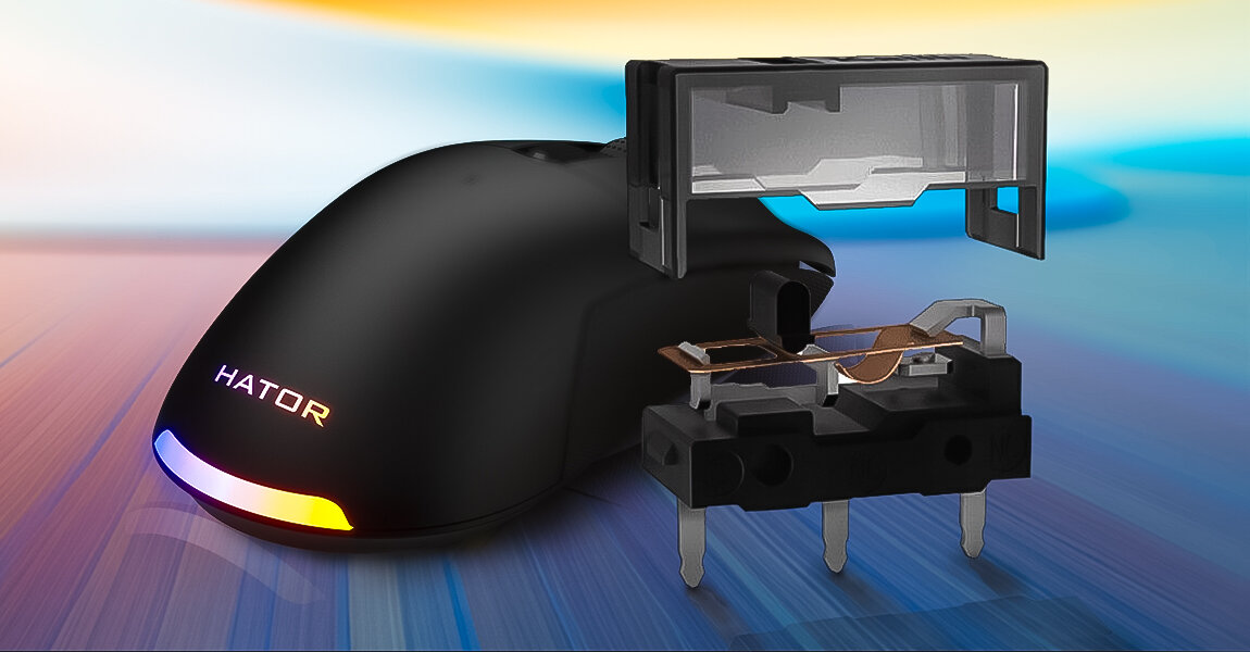 Mysz HATOR Pulsar 2 Pro Wireless przełączniki Kailh Sword GM X wytrzymałość 100 mln kliknięć natychmiastowa reakcja 