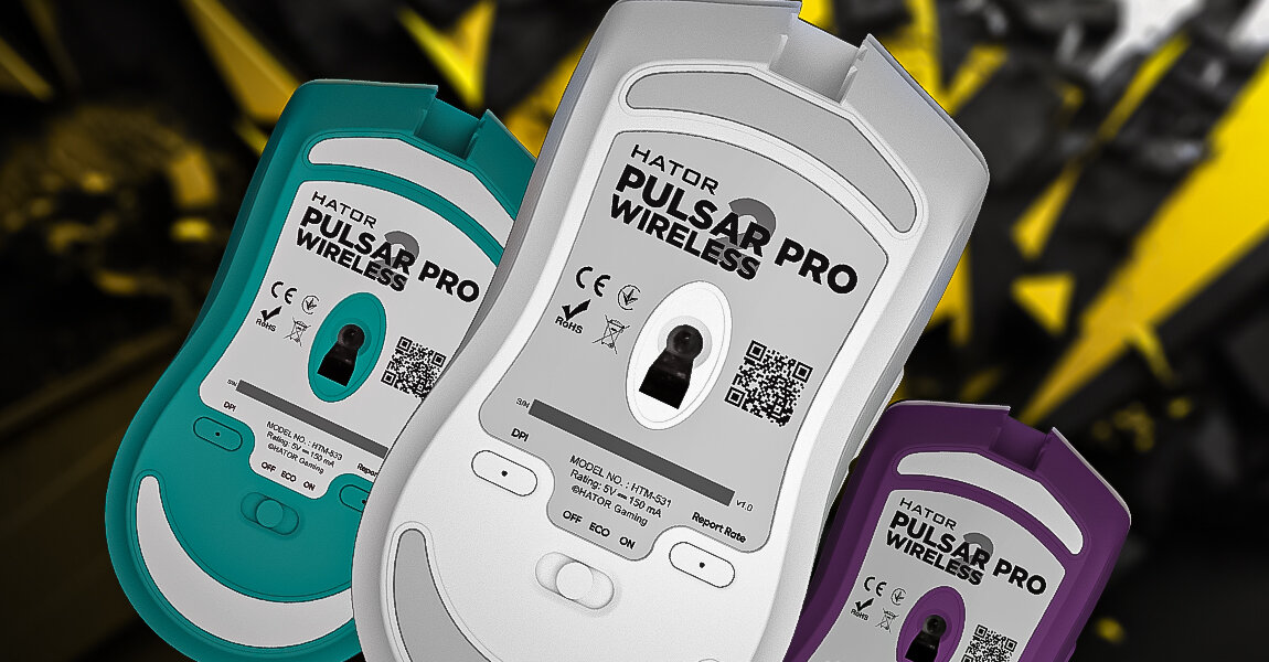 Mysz HATOR Pulsar 2 Pro Wireless energooszczędny i precyzyjny sensor PixArt PAW 3335