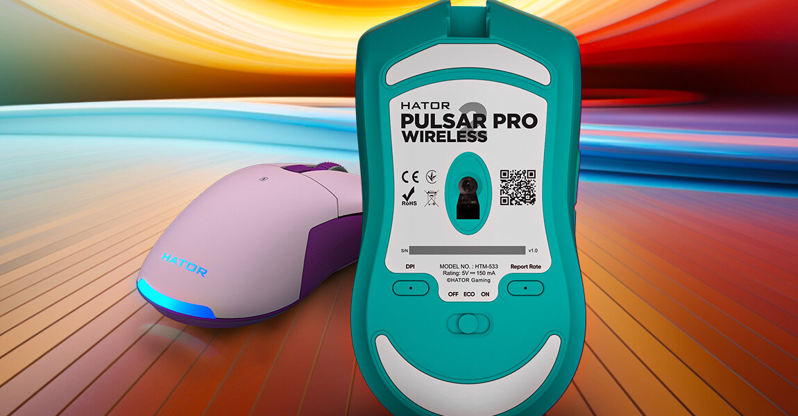 Mysz HATOR Pulsar 2 Pro Wireless siedem ustawień DPI 500 1000 1500 2400 4000 8000 16000