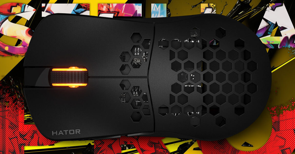 Mysz HATOR Stellar Pro Wireless Czarny waga 52 g symetryczny kształt