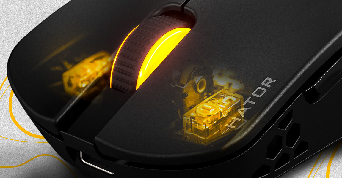 Mysz HATOR Stellar Pro Wireless Czarny przełączniki TTC Gold wytrzymałość 80 mln kliknięć natychmiastowa reakcja 