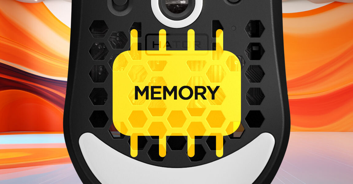 Mysz HATOR Stellar Pro Wireless Czarny wbudowana pamięć