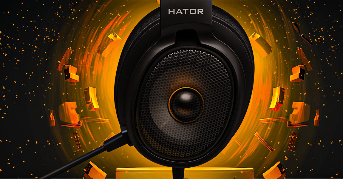 Słuchawki HATOR Hellraizer czarny 50 mm głośniki o rezystancji 64 Ohm membrana kompozytowa magnesy neodymowe