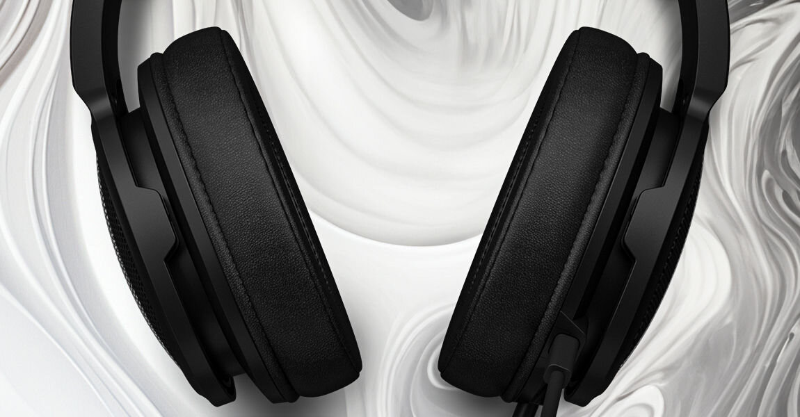 Słuchawki HATOR Hellraizer czarny waga 260 g Miękkie nauszniki z eko-skóry ragulowany pałąk