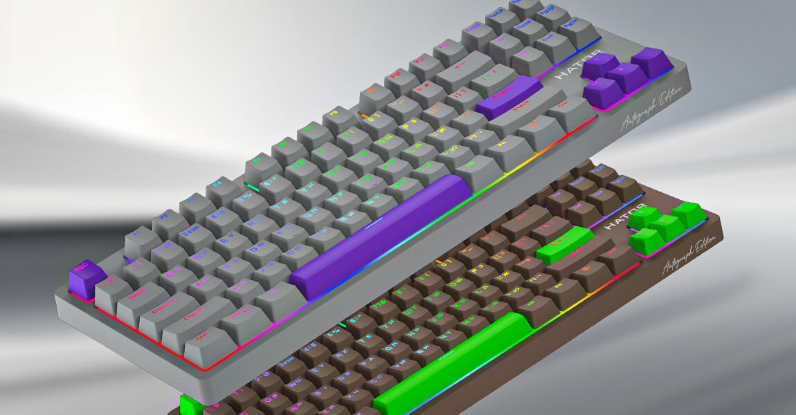 Klawiatura HATOR Rockfall 2 Mecha Tactile Autograph Edition Choco kompatybilność z Windows 10 11 Android Linux macOS PS4 PS5 Xbox One Series X|S