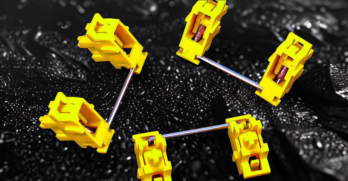 Klawiatura HATOR Rockfall 2 Mecha Tactile Autograph Edition Choco ręcznie nasmarowane stabilizatory wykonane z tworzywa POM płynne działanie klawiszy