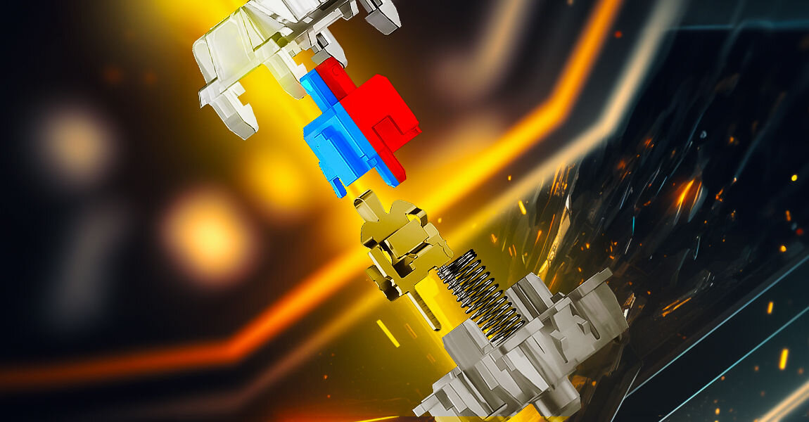 Klawiatura HATOR Starfall Rainbow Origin Blue  przełączniki Aurum Blue fabrycznie nasmarowane długie sprężyny 