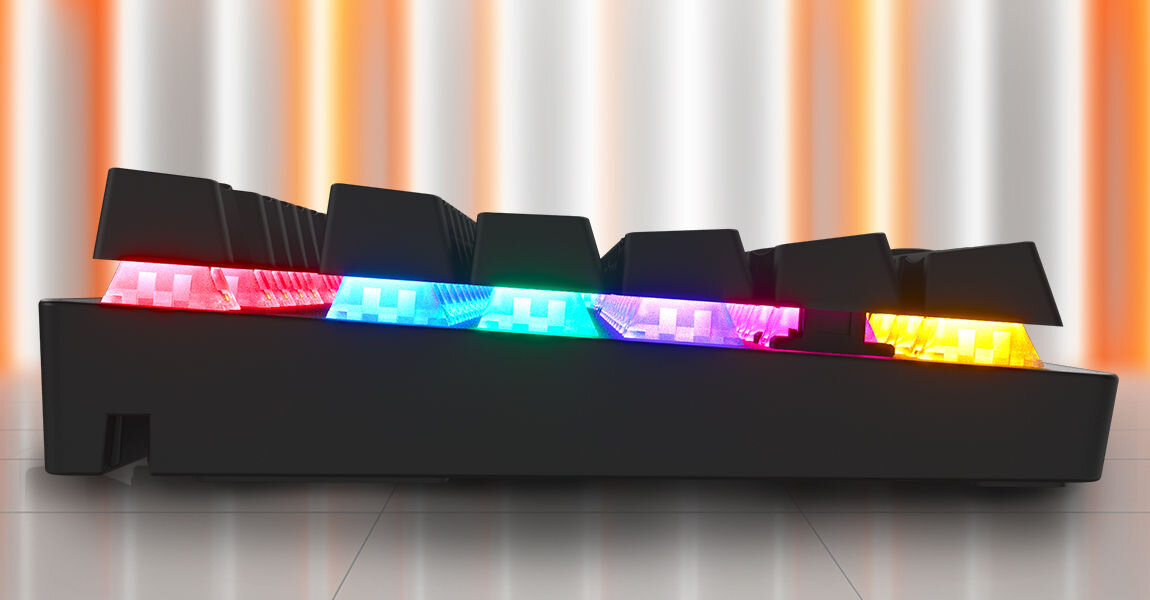 Klawiatura HATOR Starfall Rainbow Origin Blue  górna metalowa płytka solidna konstrukcja