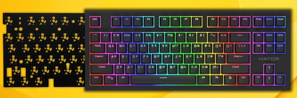Klawiatura HATOR Skyfall 2 TKL Pro Biały izolacja wibracji i hałasu pianka dźwiękowa EVA podkładki Poron