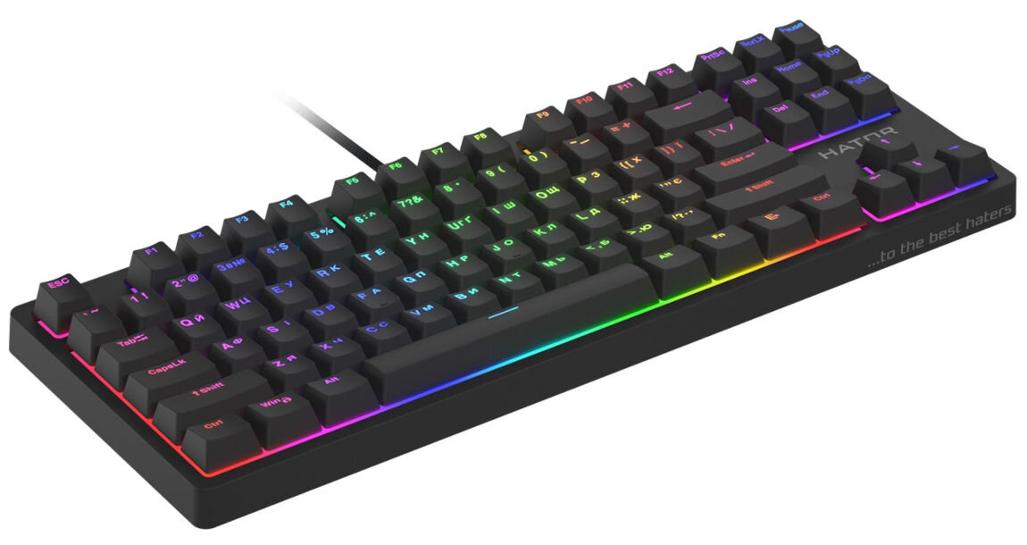 Klawiatura HATOR Rockfall 2 TKL Optica Czarny kompatybilność z Windows 10 11 Android Linux macOS PS4 PS5 Xbox One Series X|S