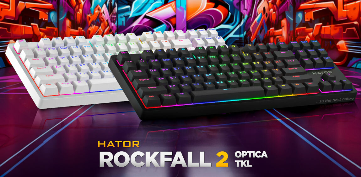 Klawiatura HATOR Rockfall 2 TKL Optica Biały klawiatura dla wymagających