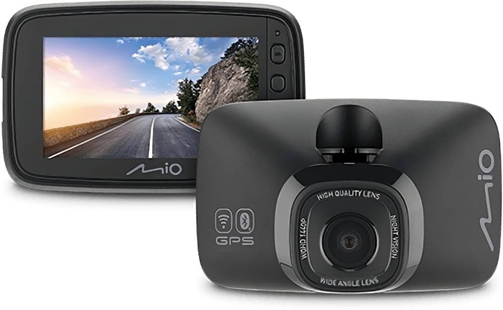 Wideorejestrator MIO MiVue 818 Dual + kamera tylna A50 wyświetlacz bateria ładowanie zasilanie