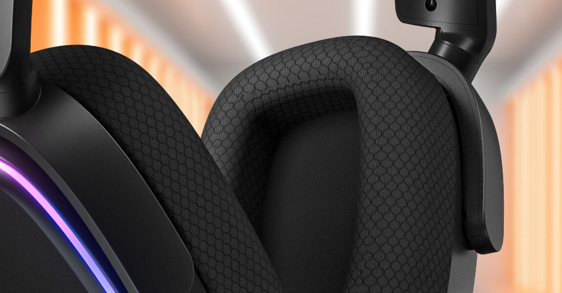 Słuchawki Phoenix Wireless Tri-mode czarny wbudowane podświetlenie RGB możliwość wyboru koloru podświetlenia