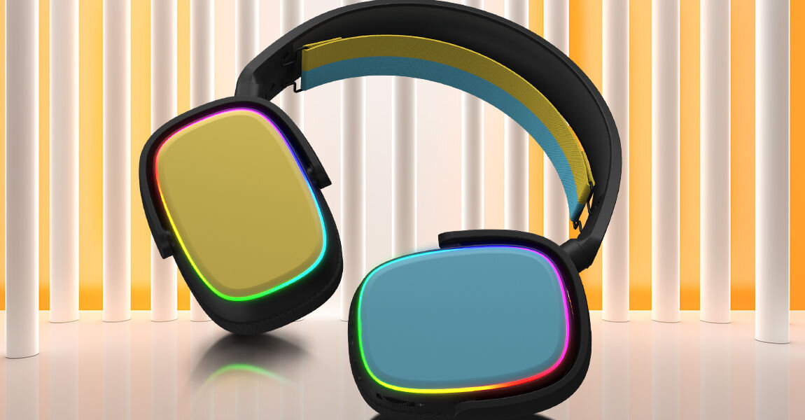 Słuchawki Phoenix Wireless Tri-mode czarny dodatkowy zestaw poduszek nausznych wykonanych z proteinowej skóry i pianki memory zdejmowane boczne panele w 
					kolorach czarnym i niebieskim