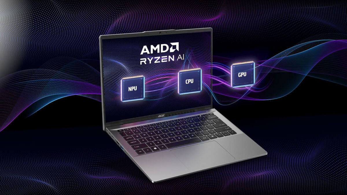 Laptop ACER Swift Go 14 SFG14-63-R19Q 14 OLED R5-8645HS 16GB RAM 512GB SSD Windows 11 Home wsparcie dla AI automatyczne kadrowanie zaawansowane rozmycie tła korekcja spojrzenia TNR